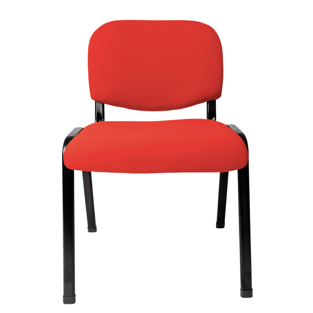 Silla de visita GERSA E-35050-2 con estructura metálica negra de pata delgada y tapizado en tela negra.