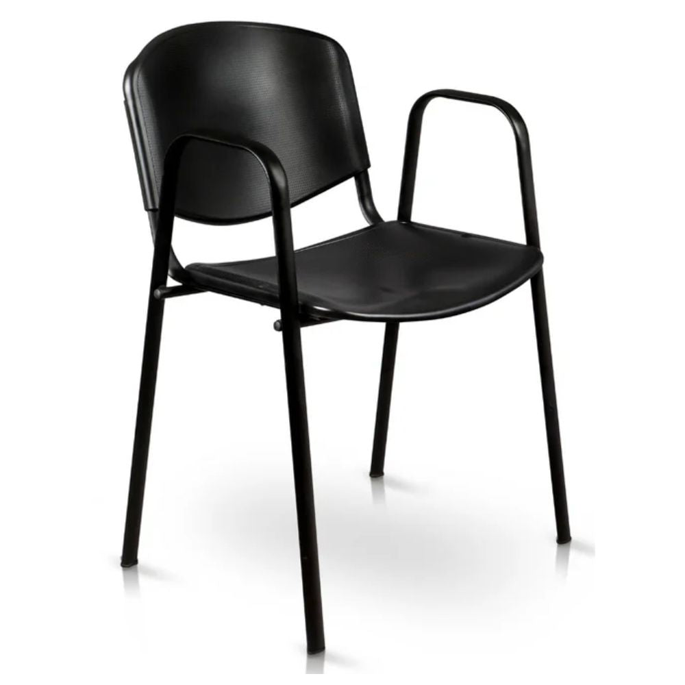 Silla de visita Nogal Beat Novaiso con brazos y asiento y respaldo en polipropileno de colores