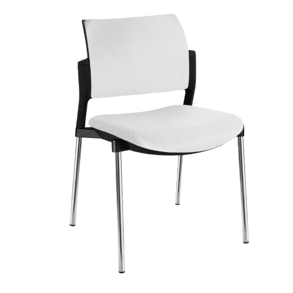 Silla de visita Offiho Kyos OHV-333CR apilable con base cromada de cuatro puntas y asiento tapizado