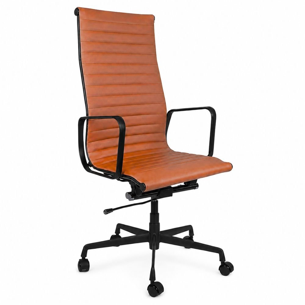 Silla Ejecutiva de Dirección General - GEBESA GOETZ - Respaldo Alto en Piel Italiana Café - GDOH204GOH - GEBESA - NOGAL BEAT - Silla Ejecutiva