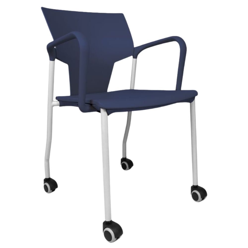 SILLA INFINITI AKTIVA BRAZOS CON RODAJAS | Silla Aktiva Brazos Rodajas para Sala Juntas Conferencias | Polipropileno | Interior - 102-0600B-BCO - Infiniti - NOGAL BEAT - Sillas