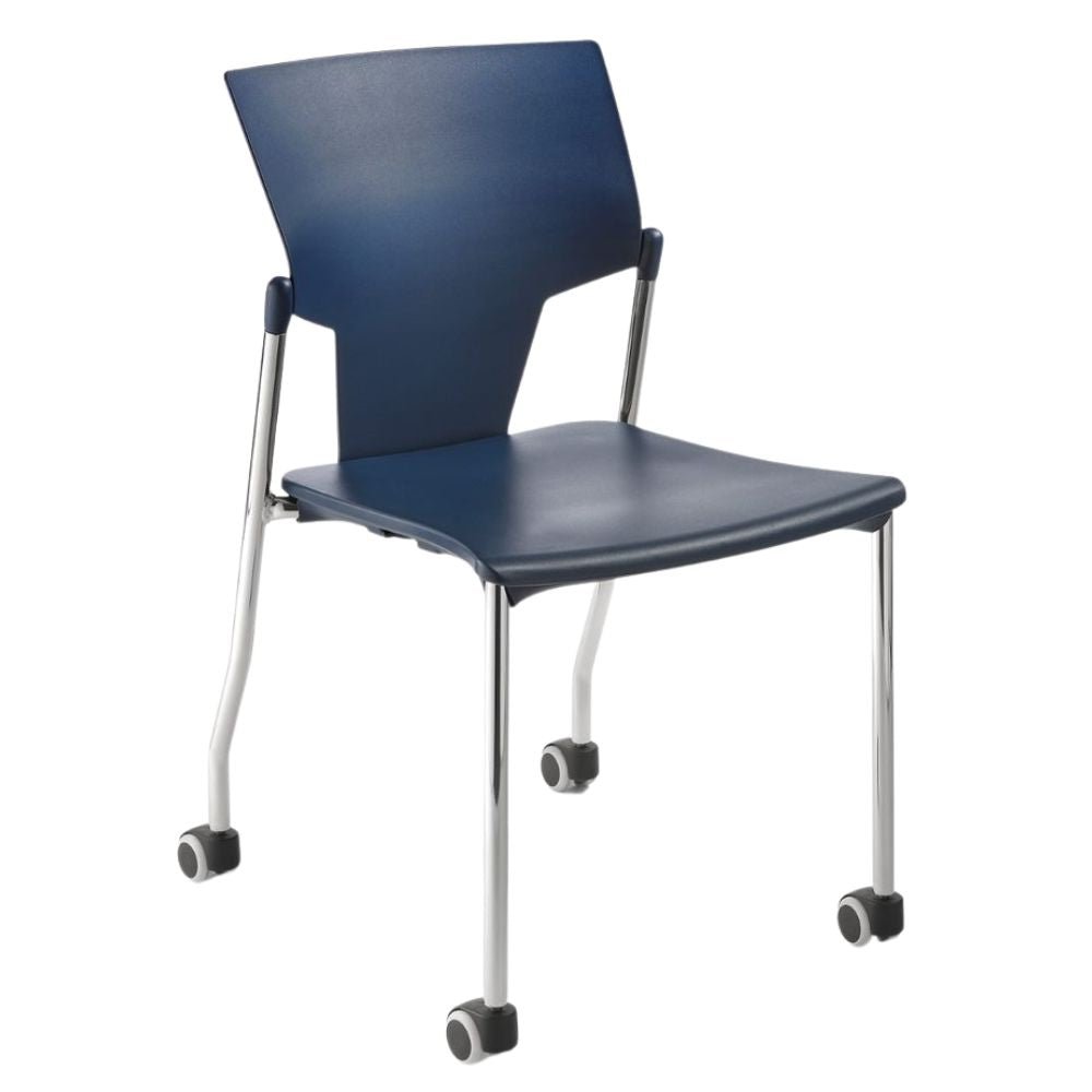 SILLA INFINITI AKTIVA BRAZOS CON RODAJAS | Silla Aktiva Brazos Rodajas para Sala Juntas Conferencias | Polipropileno | Interior - 102-0600B-BCO - Infiniti - NOGAL BEAT - Sillas