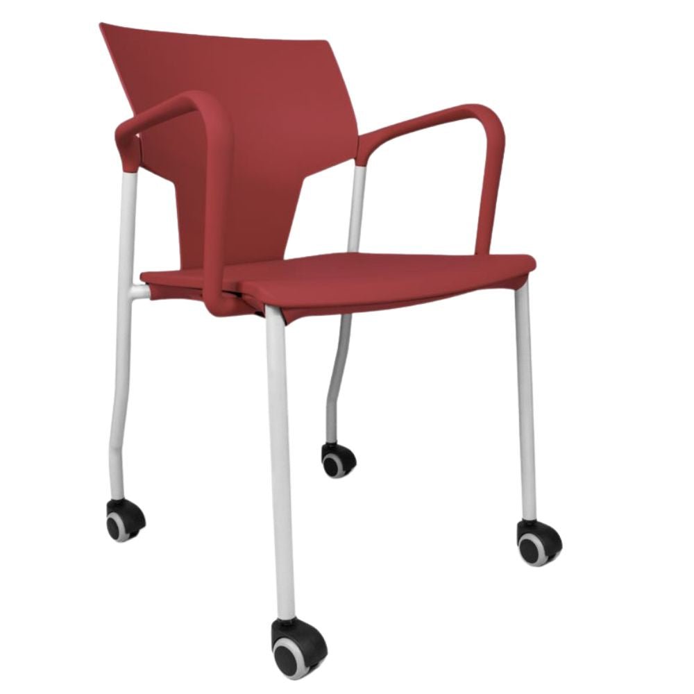SILLA INFINITI AKTIVA BRAZOS CON RODAJAS | Silla Aktiva Brazos Rodajas para Sala Juntas Conferencias | Polipropileno | Interior - 102-0600B-BCO - Infiniti - NOGAL BEAT - Sillas