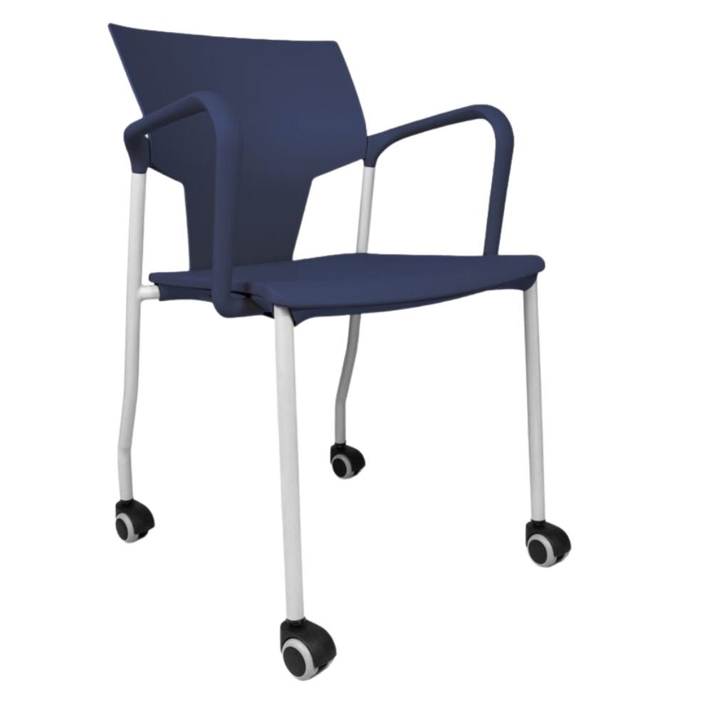 SILLA INFINITI AKTIVA CON RODAJAS | Silla con Rodajas para Sala Juntas Consutorio | Polipropileno | Interior - 102-06200-BCO - Infiniti - NOGAL BEAT - Sillas