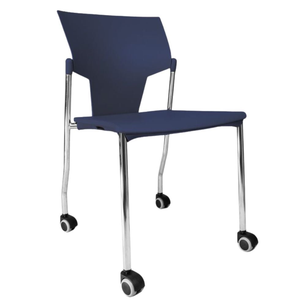 SILLA INFINITI AKTIVA CON RODAJAS | Silla con Rodajas para Sala Juntas Consutorio | Polipropileno | Interior - 102-06200-BCO - Infiniti - NOGAL BEAT - Sillas