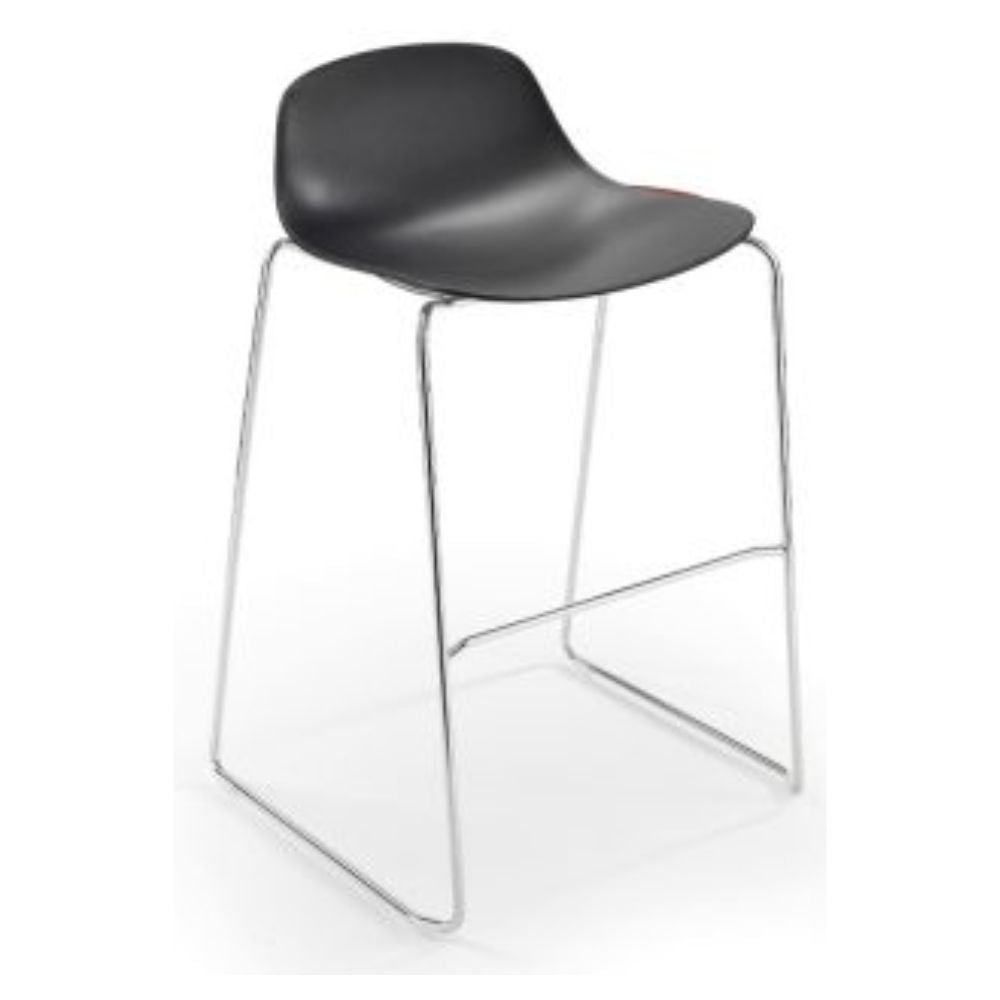 SILLA INFINITI PURE LOOP MINI | Silla Ocasional Cocina | Base Dandy Trineo| Varios Colores | Asiento Polipropileno | Exterior - 113-3422I-NGO - Infiniti - NOGAL BEAT -