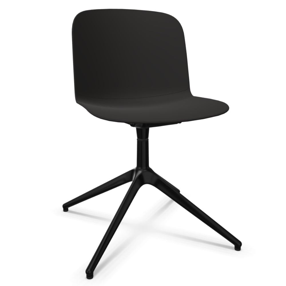 SILLA INFINITI RELIEF | Silla Ocasional | Base 4 Patas Estrella | Varios Colores | Asiento Monocarcasa Polipropileno | Interior - 110 - 6235G - NGO - Infiniti - NOGAL BEAT -