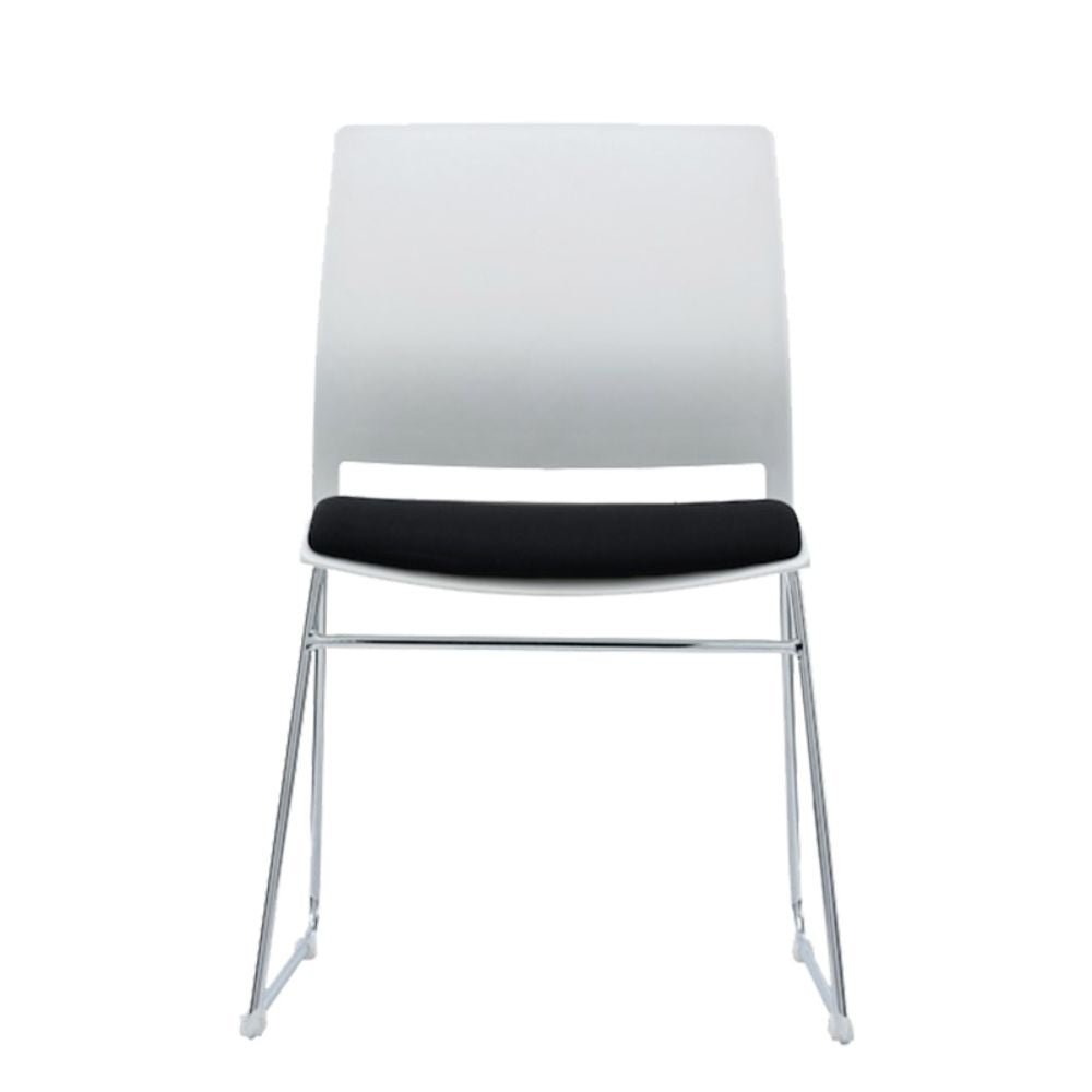 SILLA NOGAL BEAT ALBAR A - 600T | Silla Visitante | Respaldo Asiento Polipropileno | Tapiz | Estructura Cold Roll | Cromo | Regatón Antiderrapante | Exterior + Interior - A - 600T - ALBAR - NOGAL BEAT - Sillas