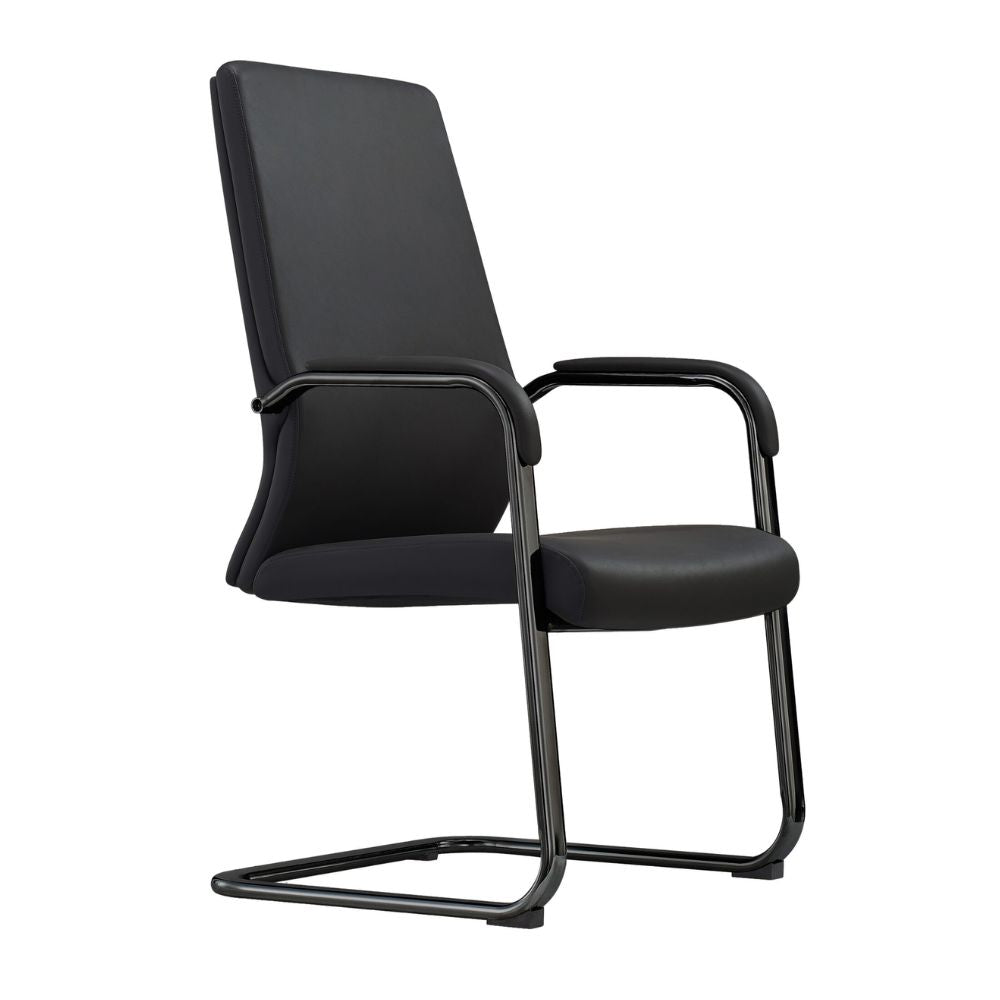 SILLA NOGAL BEAT E-10203N | Silla Directiva | Asiento Hule Espuma | Descanzabrazos Polipropileno | Tapiz Vinipiel Soft | Base Metálica | Interior - E-10203N - GERSA - NOGAL BEAT - Sillas de oficina