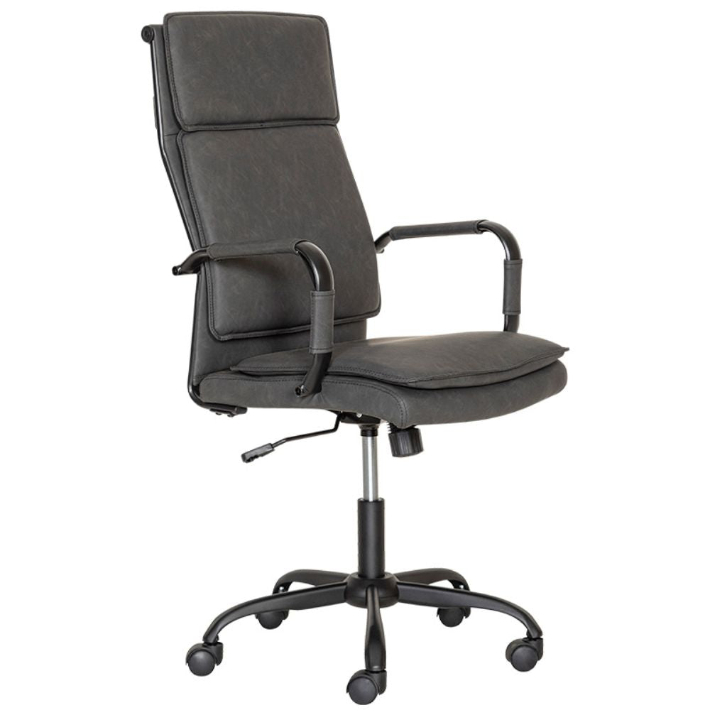 SILLA NOGAL BEAT GA - 005A | Silla Ejecutiva | Respaldo Tapiz Vinil | Hule Espuma | Brazos Tubular Acero | Pistón | Base Metal | Interior - GA - 005A - ALBAR - NOGAL BEAT - Sillas de oficina