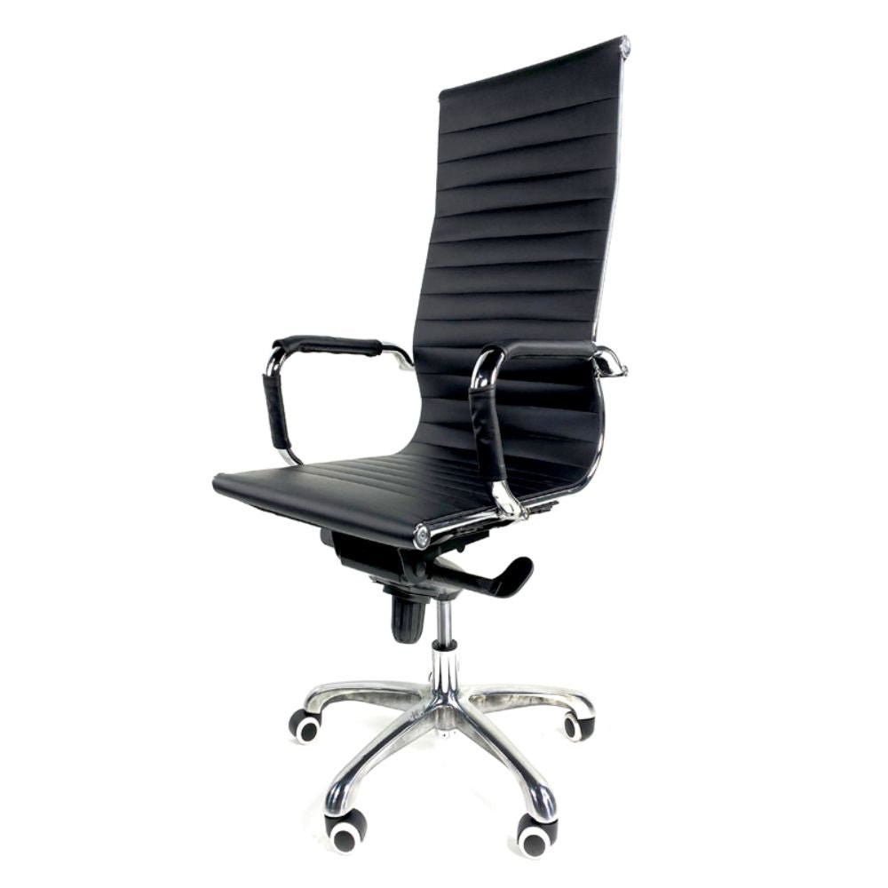 SILLA OFIK 346 VISTA 1001H | Silla Ejecutiva para Oficina | Base Aluminio | Vinipiel | Interior - 346 - OFIK - NOGAL BEAT -