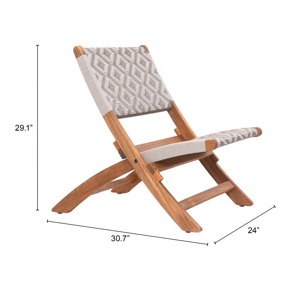 Silla para Terraza y Alberca - ZUO TIDE LOUNGE - Multicolor - Asiento y Respaldo en Ratán Sintético Tejido - 704031 - Zuo - NOGAL BEAT - Silla de Terraza