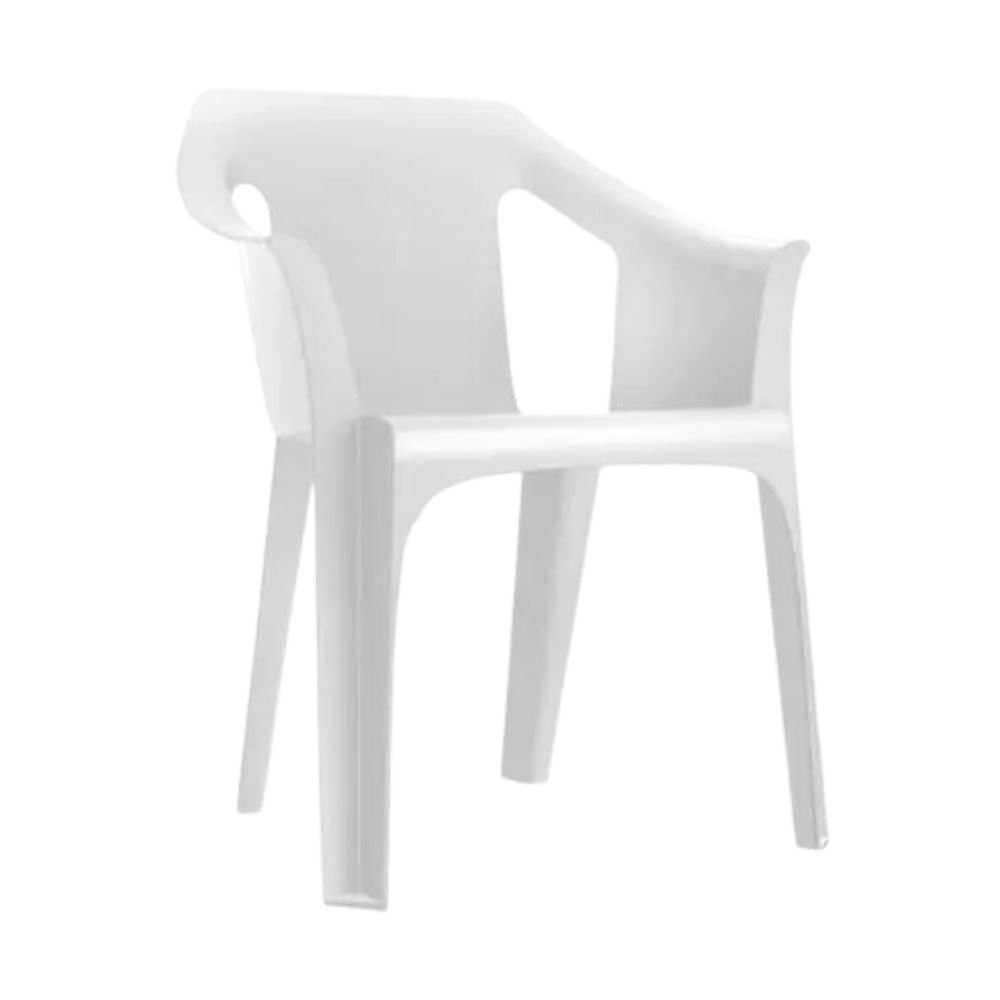 Silla Resol Cool de polipropileno con asiento texturizado y tacos antideslizantes para exterior