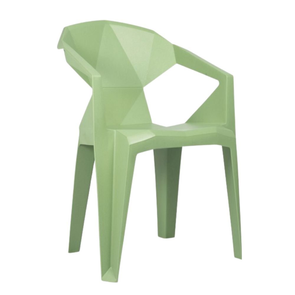 SILLA RESOL DELTA RECYCLED | Silla Ocasional para Terraza | Monobloc Polipropileno | Reciclado y Reciclable | Protección UV | Exterior - 05713 - Resol - NOGAL BEAT - silla