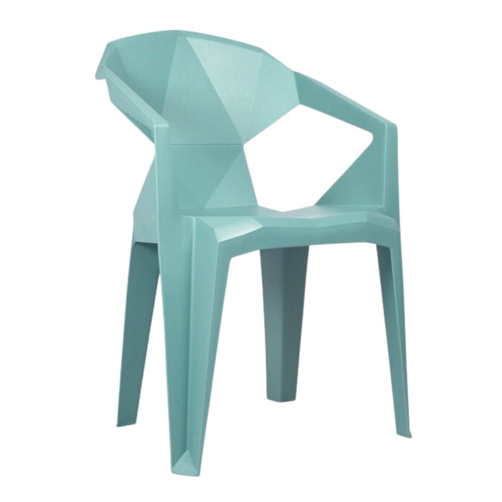 SILLA RESOL DELTA RECYCLED | Silla Ocasional para Terraza | Monobloc Polipropileno | Reciclado y Reciclable | Protección UV | Exterior - 05714 - Resol - NOGAL BEAT - silla