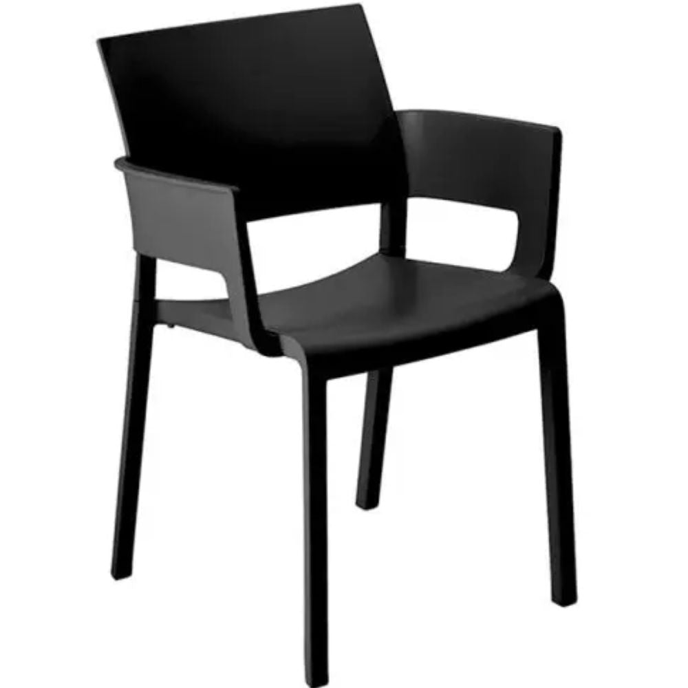 SILLA RESOL FIONA ARMCHAIR | Silla Ocasional | Fibra Vidrio | Polipropileno | Apilable | Protección UV | Brazos | Interior + Exterior - 00765 - Resol - NOGAL BEAT - Sillas