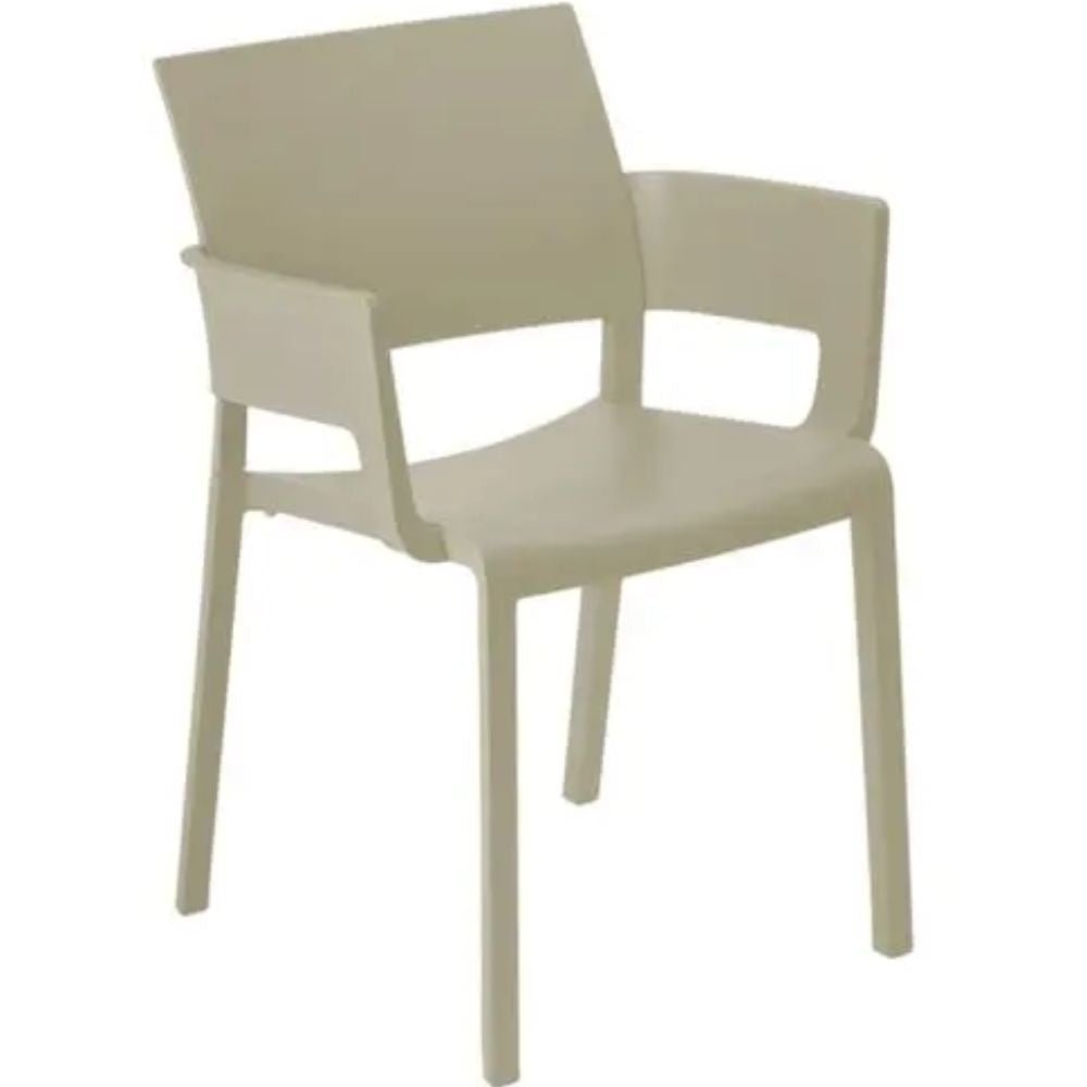 SILLA RESOL FIONA ARMCHAIR | Silla Ocasional | Fibra Vidrio | Polipropileno | Apilable | Protección UV | Brazos | Interior + Exterior - 00951 - Resol - NOGAL BEAT - Sillas