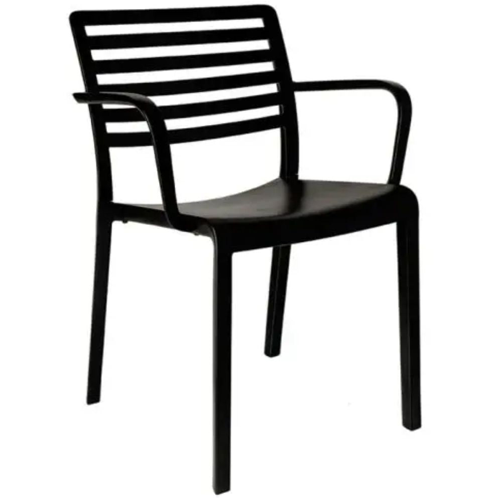 SILLA RESOL LAMA ARMCHAIR | Silla Ocasional | Fibra Vidrio | Polipropileno | Apilable | Protección UV | Brazos | Interior + Exterior - 00873 - Resol - NOGAL BEAT - Sillas