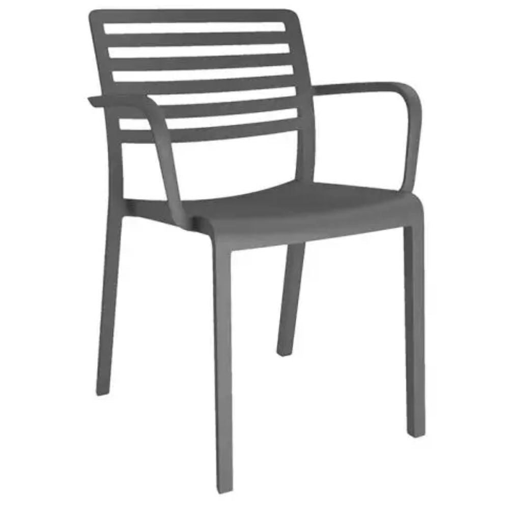 SILLA RESOL LAMA ARMCHAIR | Silla Ocasional | Fibra Vidrio | Polipropileno | Apilable | Protección UV | Brazos | Interior + Exterior - 01785 - Resol - NOGAL BEAT - Sillas