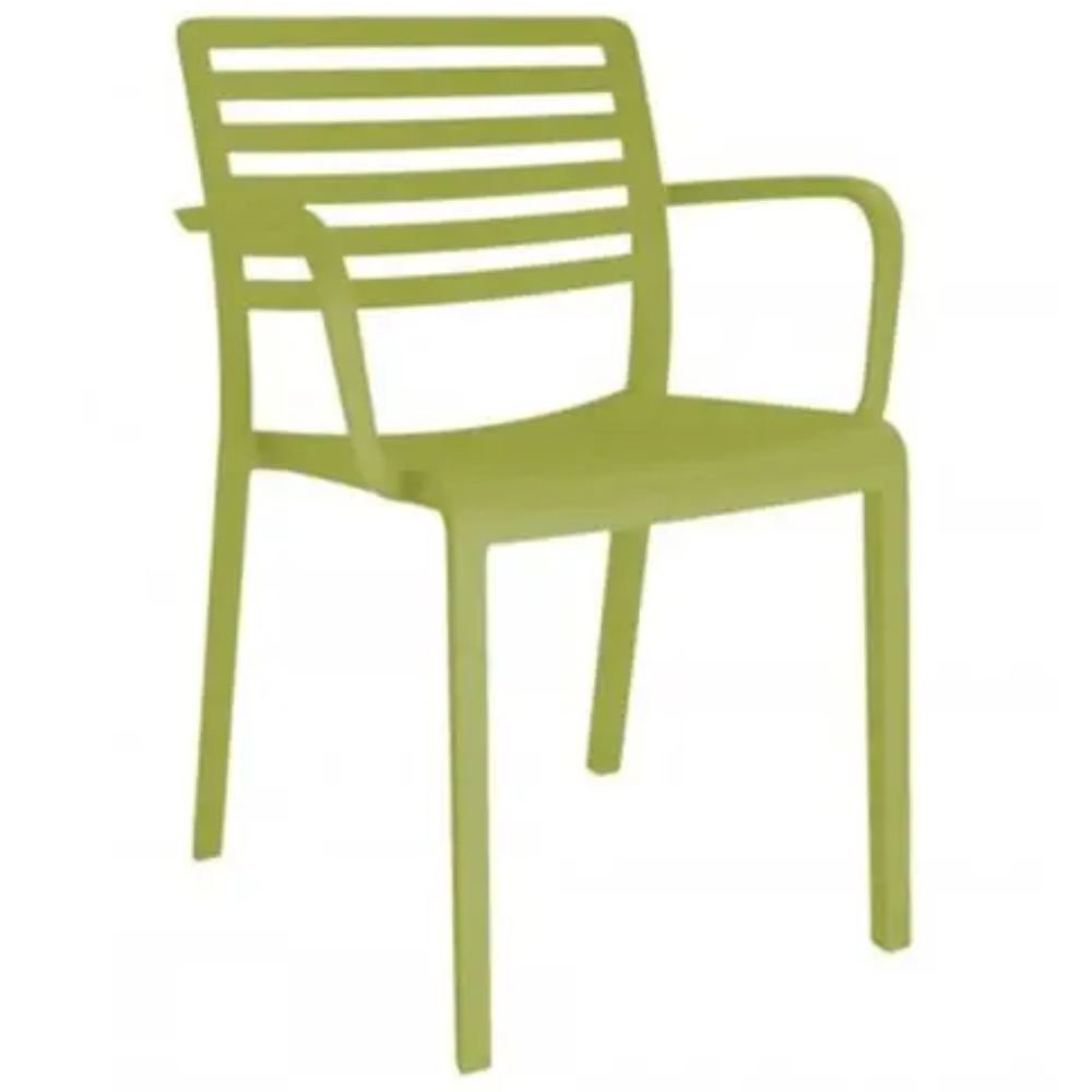 SILLA RESOL LAMA ARMCHAIR | Silla Ocasional | Fibra Vidrio | Polipropileno | Apilable | Protección UV | Brazos | Interior + Exterior - 00874 - Resol - NOGAL BEAT - Sillas