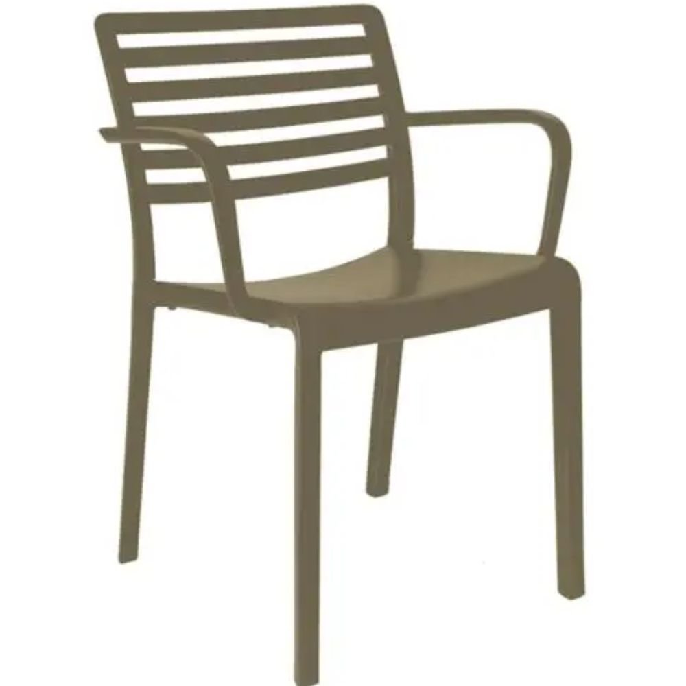 SILLA RESOL LAMA ARMCHAIR | Silla Ocasional | Fibra Vidrio | Polipropileno | Apilable | Protección UV | Brazos | Interior + Exterior - 00864 - Resol - NOGAL BEAT - Sillas
