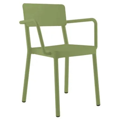 SILLA RESOL LISBOA ARMCHAIR | Silla Ocasional | Fibra Vidrio | Polipropileno | Apilable | Protección UV | Brazos | Interior + Exterior - 00818 - Resol - NOGAL BEAT - Sillas