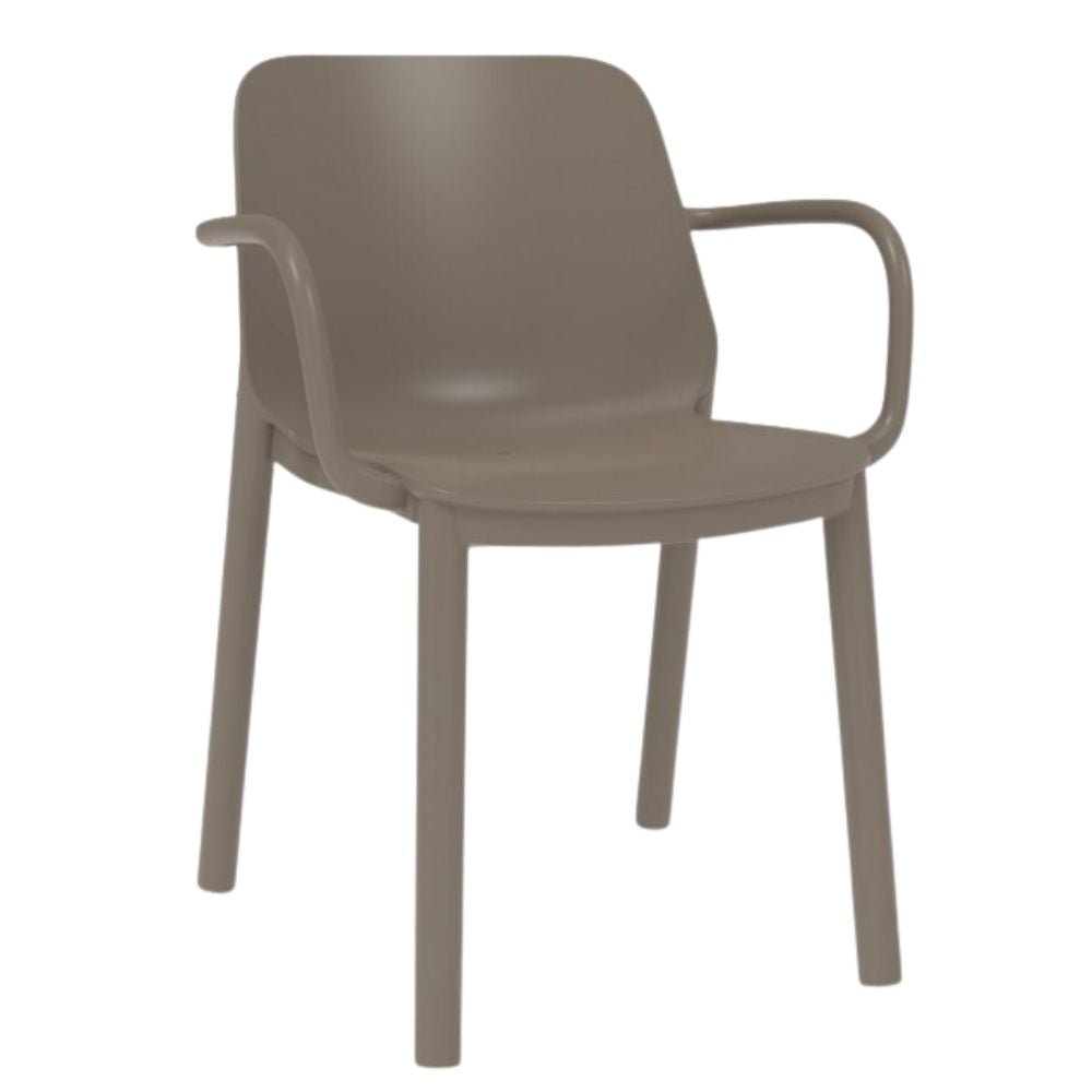 SILLA RESOL ONE ARMCHAIR | Silla Ocasional para Cafetería Jardín | Polipropileno Fibra de Vidrio | Protección UV | Interior + Exterior - 05951 - Resol - NOGAL BEAT - silla