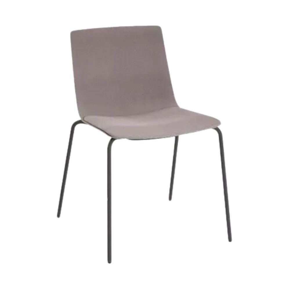 SILLA RESOL SKIN 4 PATAS FULLY UPHOLSTERED | Silla Ocasional para Comedor | Inyectado en Polipropileno | Tapizado Patas Acero Pintado | Interior - 85936 + 60090 - Resol - NOGAL BEAT - silla