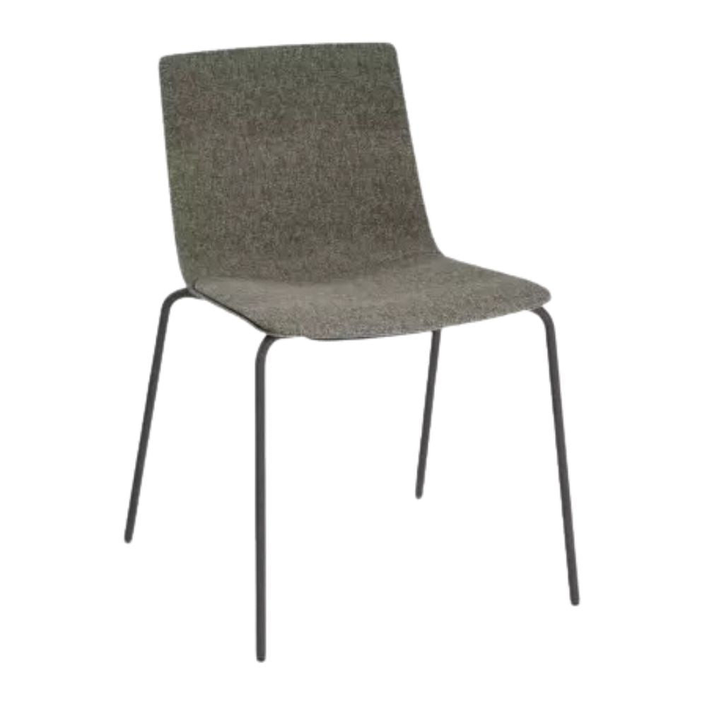SILLA RESOL SKIN 4 PATAS FULLY UPHOLSTERED | Silla Ocasional para Comedor | Inyectado en Polipropileno | Tapizado Patas Acero Pintado | Interior - 85936 + EGL49 - Resol - NOGAL BEAT - silla