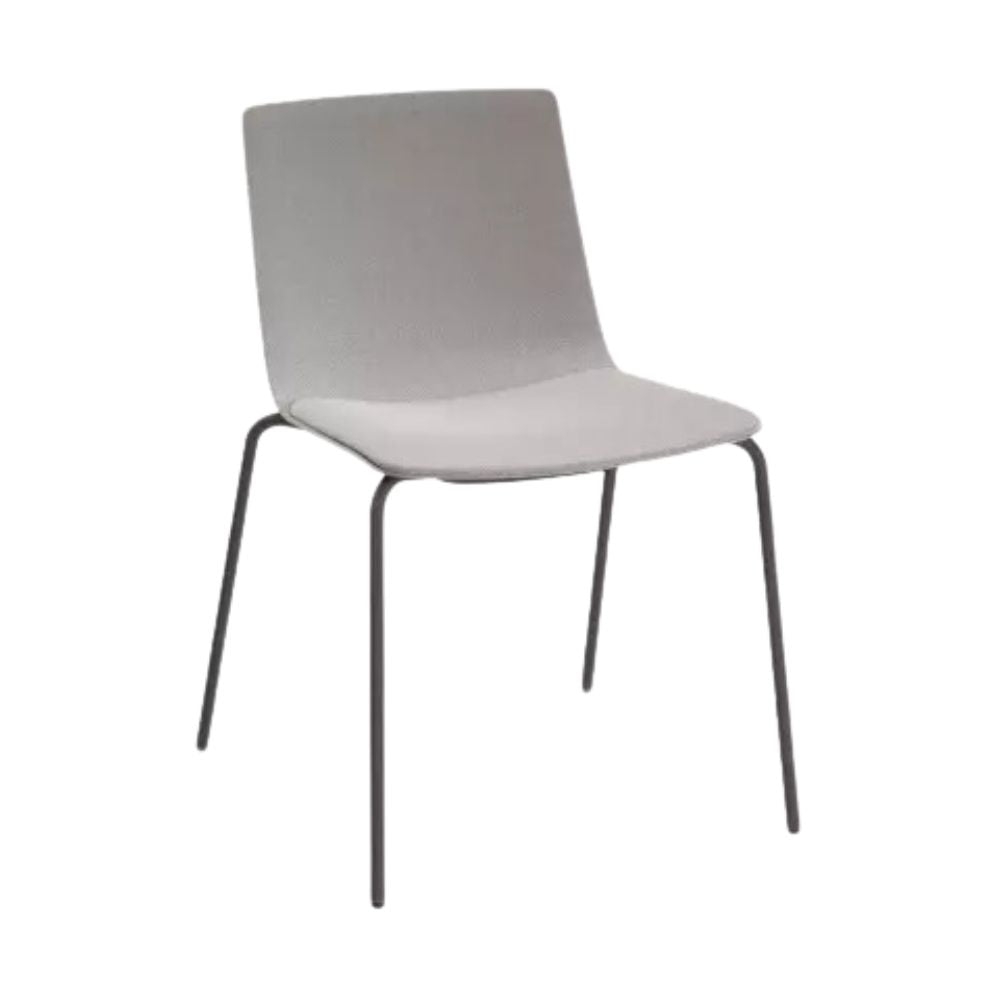 SILLA RESOL SKIN 4 PATAS FULLY UPHOLSTERED | Silla Ocasional para Comedor | Inyectado en Polipropileno | Tapizado Patas Acero Pintado | Interior - 85936 + CSE02 - Resol - NOGAL BEAT - silla
