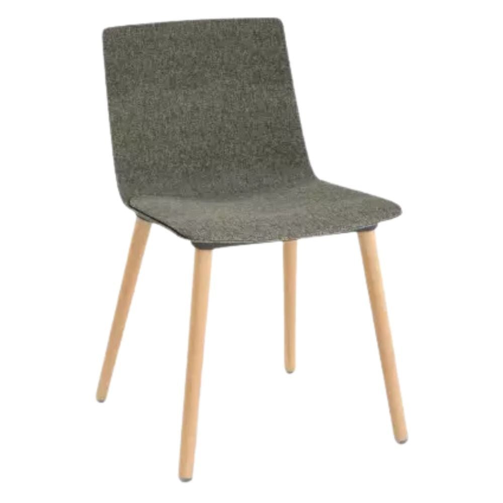 SILLA RESOL SKIN MADERA FULLY UPHOLSTERED | Silla Ocasional para Comedor | Inyectado en Polipropileno | Tapizado Patas Madera | Interior - 85967 + EGL49 - Resol - NOGAL BEAT - silla