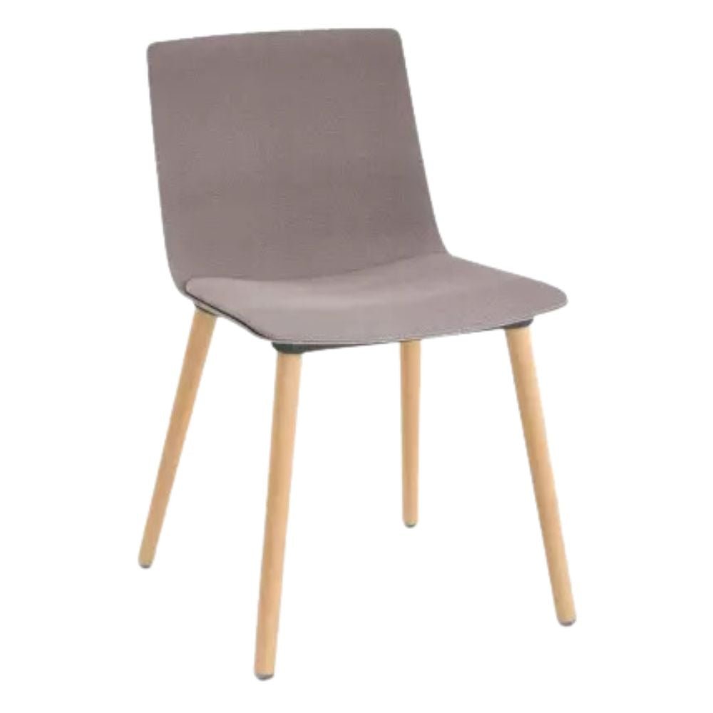SILLA RESOL SKIN MADERA FULLY UPHOLSTERED | Silla Ocasional para Comedor | Inyectado en Polipropileno | Tapizado Patas Madera | Interior - 85967 + 60090 - Resol - NOGAL BEAT - silla