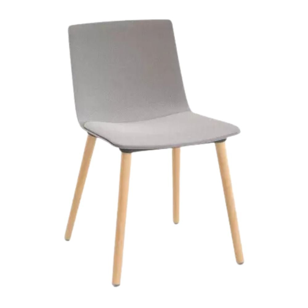 SILLA RESOL SKIN MADERA FULLY UPHOLSTERED | Silla Ocasional para Comedor | Inyectado en Polipropileno | Tapizado Patas Madera | Interior - 85967 + CSE02 - Resol - NOGAL BEAT - silla