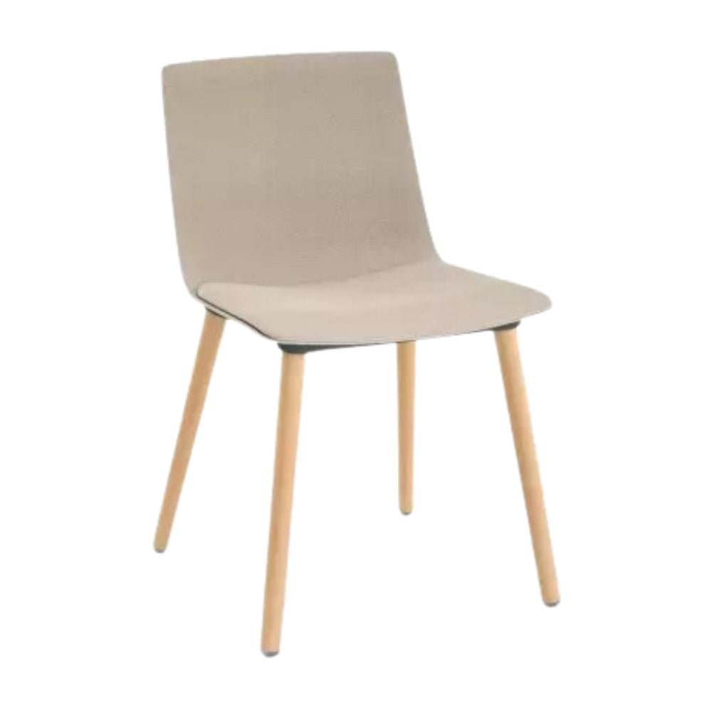 SILLA RESOL SKIN MADERA FULLY UPHOLSTERED | Silla Ocasional para Comedor | Inyectado en Polipropileno | Tapizado Patas Madera | Interior - 85967 + 61149 - Resol - NOGAL BEAT - silla