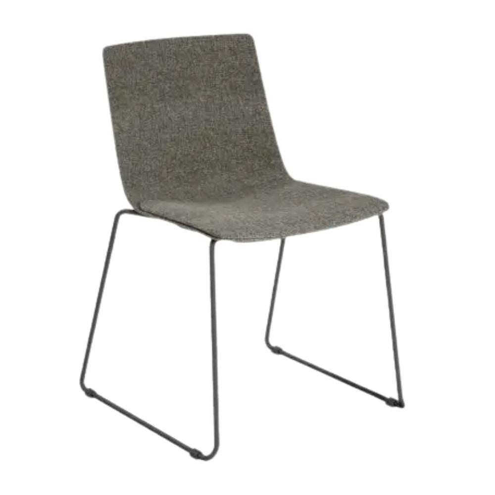 SILLA RESOL SKIN PATIN FULLY UPHOLSTERED | Silla Ocasional para Visita | Inyectado en Polipropileno | Tapizado Patas Acero Pintado | Interior - 85981 + EGL49 - Resol - NOGAL BEAT - silla