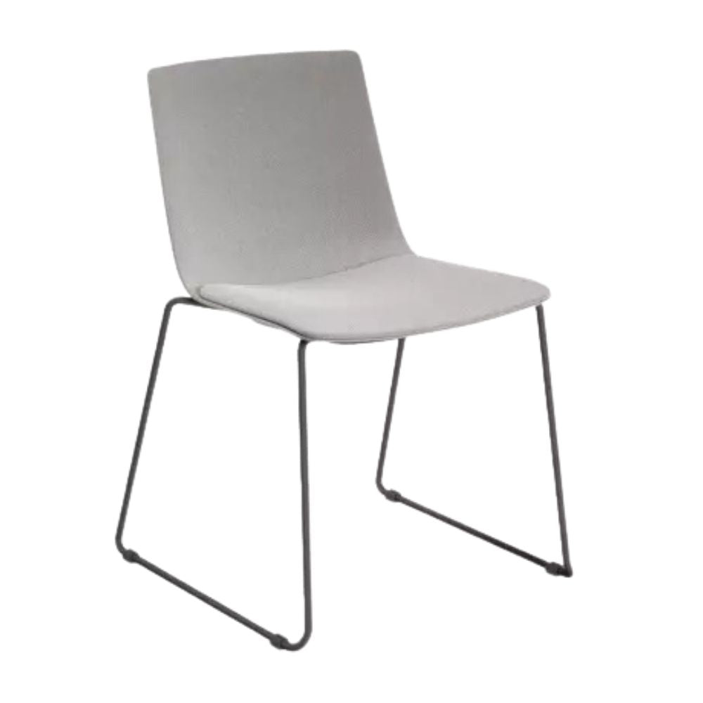 SILLA RESOL SKIN PATIN FULLY UPHOLSTERED | Silla Ocasional para Visita | Inyectado en Polipropileno | Tapizado Patas Acero Pintado | Interior - 85981 + CSE02 - Resol - NOGAL BEAT - silla