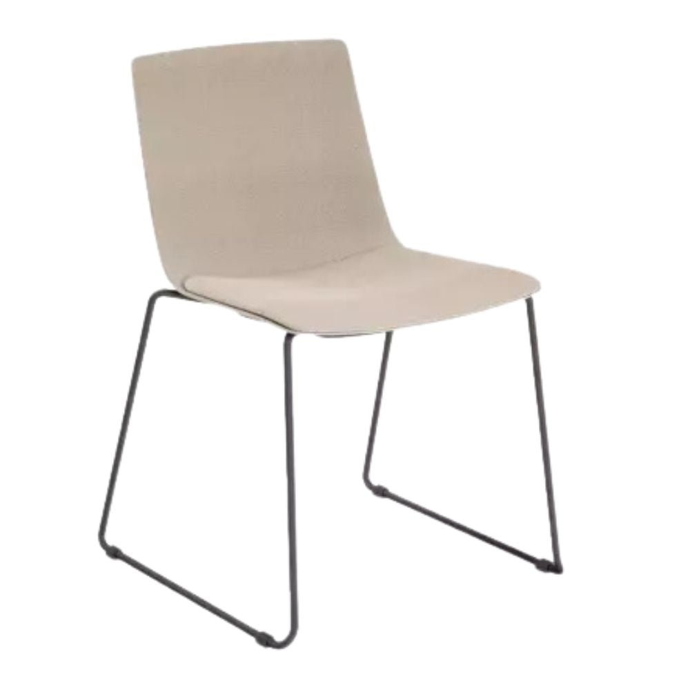 SILLA RESOL SKIN PATIN FULLY UPHOLSTERED | Silla Ocasional para Visita | Inyectado en Polipropileno | Tapizado Patas Acero Pintado | Interior - 85981 + 61149 - Resol - NOGAL BEAT - silla