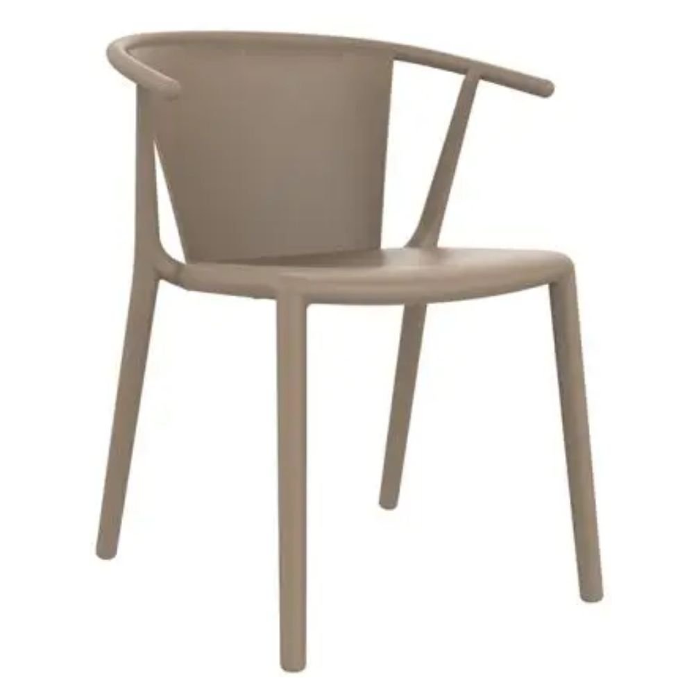 SILLA RESOL STEELY | Silla Ocasional | Fibra Vidrio | Polipropileno | Apilable | Protección UV | Brazos | Interior + Exterior - 04026 - Resol - NOGAL BEAT - Sillas