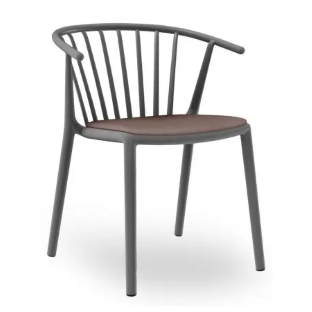 SILLA RESOL WOODY UPHOLSTERED SEAT PAD | Silla Ocasional | No Apilable | Espuma Secado Rápido | Interior + Exterior - 86698 - Resol - NOGAL BEAT - Sillas