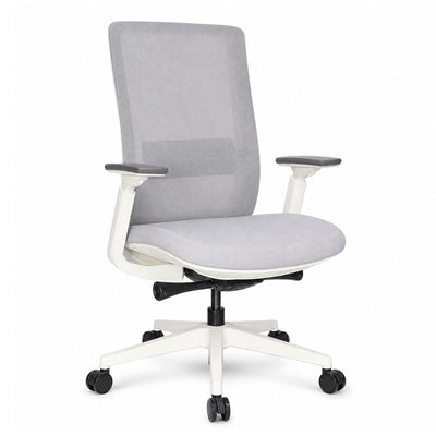 Silla Semi Ejecutiva de Área Administrativa - GEBESA QUO - Blanco - Respaldo en Malla con Soporte Lumbar Ajustable - GDOH803QUB - GEBESA - NOGAL BEAT - Silla Ejecutiva