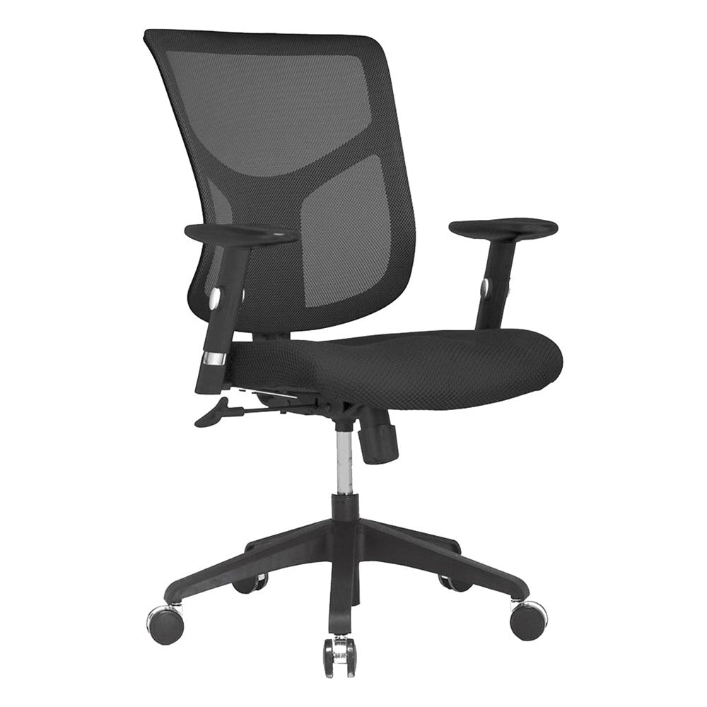 Silla Semi Ejecutiva de Oficina Privada - GEBESA SKY - Negro - Respaldo en Malla y Asiento Acolchado - GDDK500TZ00 - GEBESA - NOGAL BEAT - Silla Ejecutiva