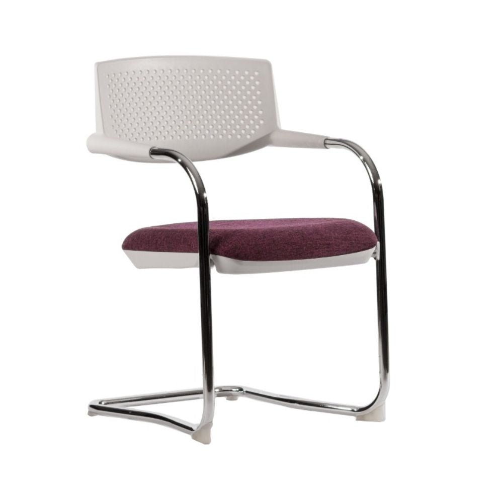 SILLA TECHNO MAIL | Silla para Visita Bufete Empresa Instituto Uso Ocasional Salas de Espera Vestibulo para Visitas | Base Trineo Metálico Cromado | Varios Colores | Polipropileno Flexible | Interior - MAIL Addison - Techno - NOGAL BEAT - Silla para oficina