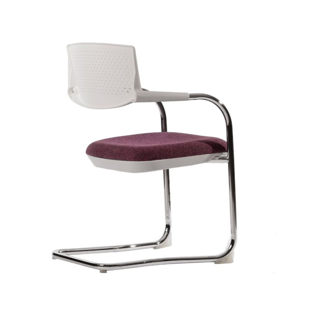 SILLA TECHNO MAIL | Silla para Visita Bufete Empresa Instituto Uso Ocasional Salas de Espera Vestibulo para Visitas | Base Trineo Metálico Cromado | Varios Colores | Polipropileno Flexible | Interior - MAIL Addison - Techno - NOGAL BEAT - Silla para oficina