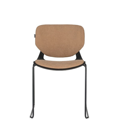 SILLA TECHNO VELA TRINEO | Silla Visita Espera Perfecta Comodidad Modernidad | Tapizado | Varios Colores | Base Metal | Interior - VELA TRINEO Asiento y respaldo tapizado Addison - Techno - NOGAL BEAT -