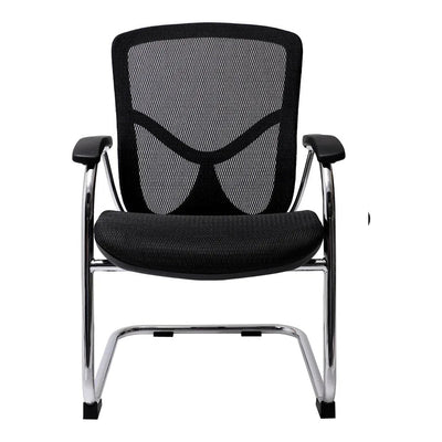 Sillón de Oficina de Visita Respaldo Medio - VERSA ALTUS MIURA VISITANTE - Estructura Aluminio - Asiento y Respaldo en Malla con Soporte Lumbar - AL-265 - VERSA - NOGAL BEAT - Silla de Visita