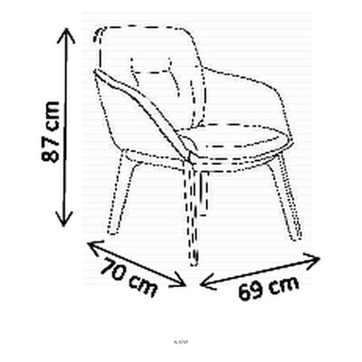 Sillón de Oficina de Visita - VERSA ALTUS KENT - Estructura Aluminio - Base 4 Patas de Madera - AL-675PS - VERSA - NOGAL BEAT - Silla de Visita