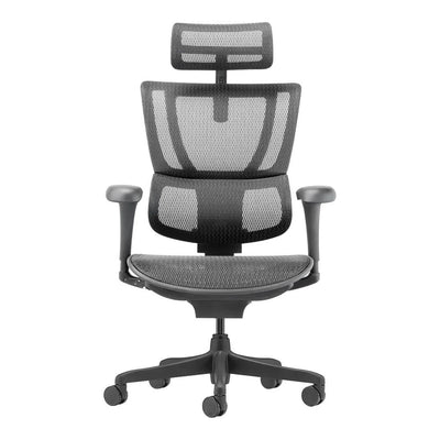 Sillón de Oficina Ejecutivo Respaldo Alto con Cabecera Ajustable - VERSA ALTUS STELLA - Estructura Aluminio - Asiento y Respaldo en Malla con Soporte Lumbar - AL-2519 - VERSA - NOGAL BEAT - Silla Ejecutiva