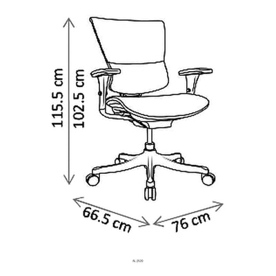 Sillón de Oficina Ejecutivo Respaldo Medio - VERSA ALTUS - Estructura Aluminio - Asiento y Respaldo en Malla con Soporte Lumbar y Mecanismo Synchro 1 Palanca - AL-2520 - VERSA - NOGAL BEAT - Silla Ejecutiva