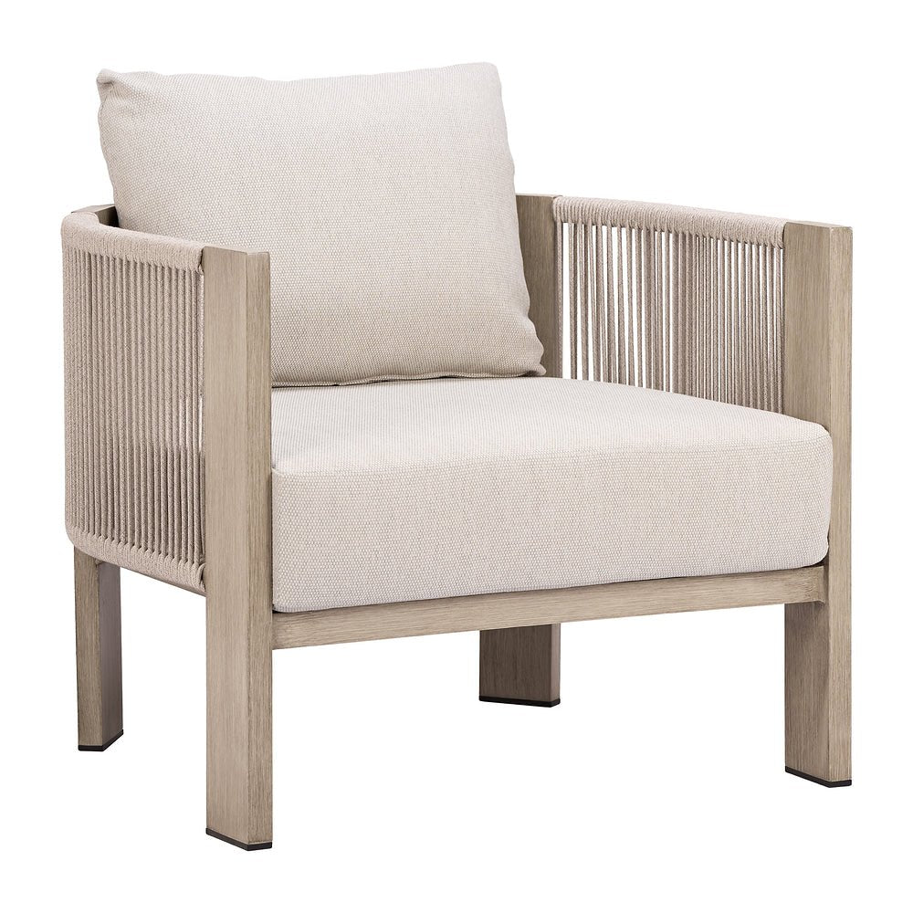 Sillón de Terraza para Áreas de Estar - ZUO SUNLIT SPRINGS - Gris - Asiento y Respaldo Tapizados con Tela para Exterior - 704284 - Zuo - NOGAL BEAT - Sofá de Terraza