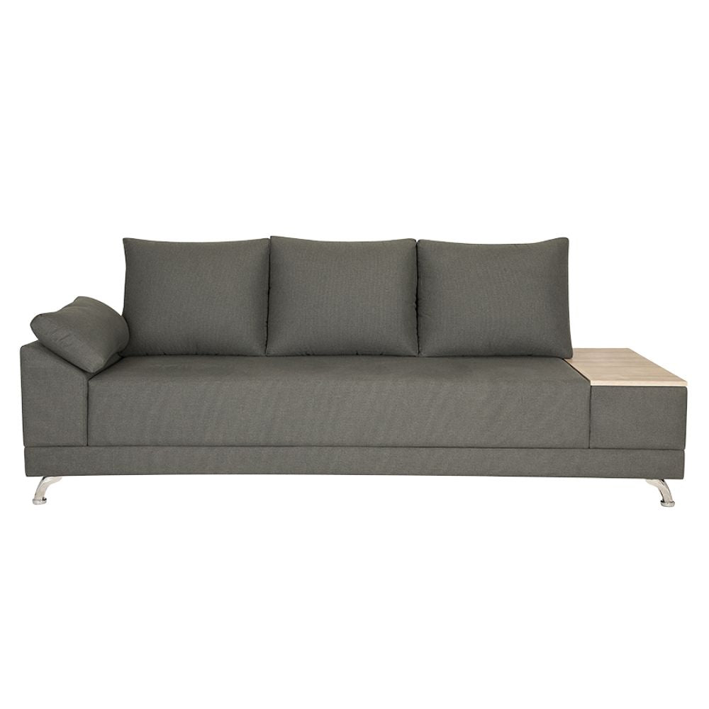 Sillón Albar Ankara de tres plazas tapizado con patas cromadas y cojines para lounge